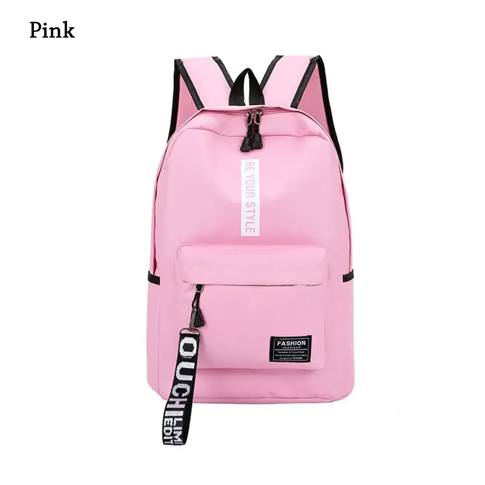 sac dos nylon unisexe noir gris rose blanc kaki vert grande capacité voyage école adolescents