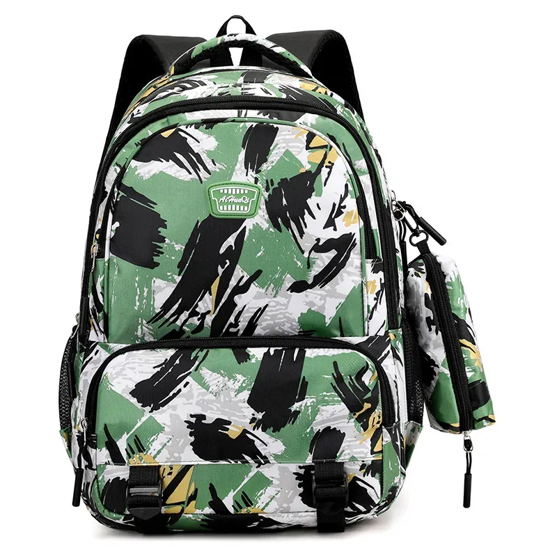 sac à dos décontracté imprimé floral pour hommes et femmes, sac à dos de voyage de camouflage en tissu oxford pour hommes et femmes, pour collège