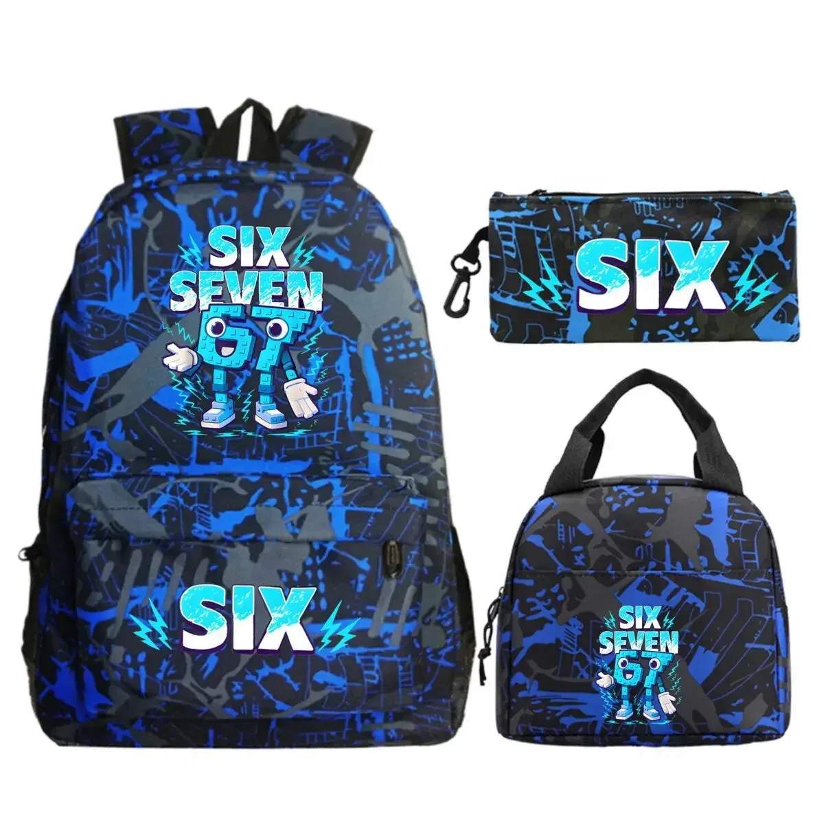 lot de 3 sacs à dos imprimés 67 six seven, style simple, légers, pour garçons et filles, sacs d'école amusants avec le numéro 67, sacs de voyage, mochilas