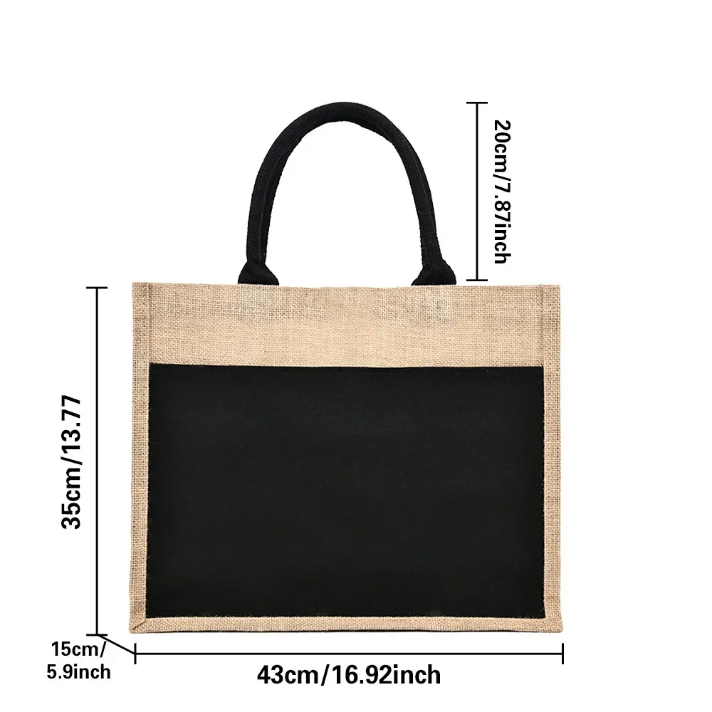 sac fourre-tout en jute, sac de shopping, sacs à main vintage, sacs de plage d'été portables, poignée réutilisable, sacs d'épicerie, plusieurs styles