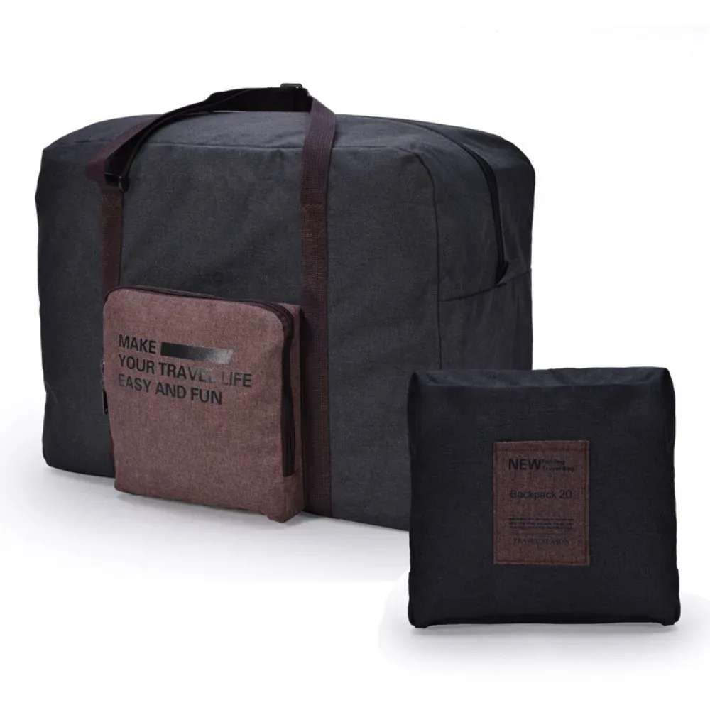 sac d'organisation de vêtements pliable, sac polochon de voyage en tissu oxford de grande capacité, sac à main de fitness étanche, sac de bagage de voyage