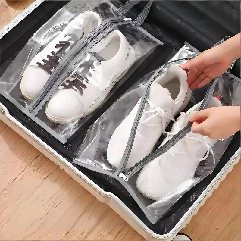 sacs à chaussures transparents pour le rangement, 10 pièces, organisateur de chaussures imperméable pour les voyages d'affaires et le placard à domicile