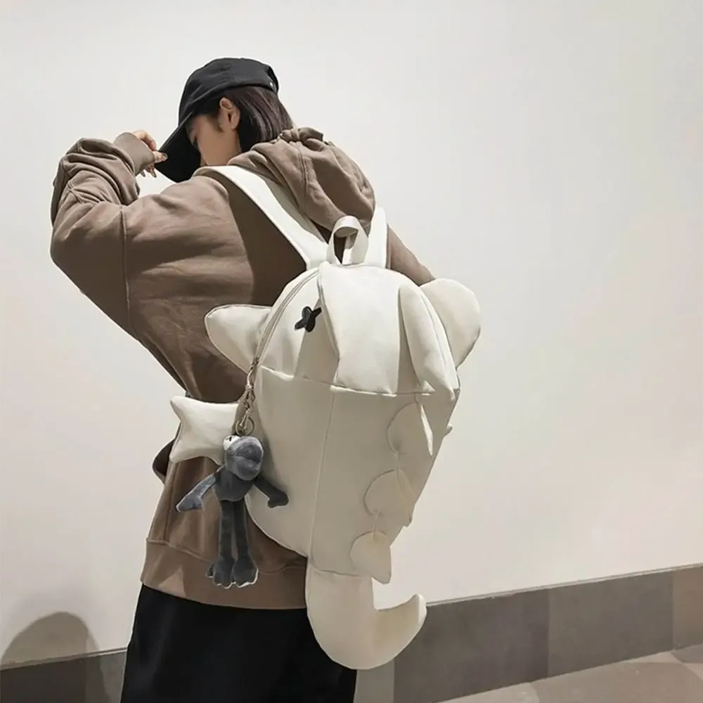 sac à dos tendance imperméable en nylon, motif requin, multi-poches, grande capacité, pour ordinateur portable, idéal pour les étudiants et les voyages en extérieur.