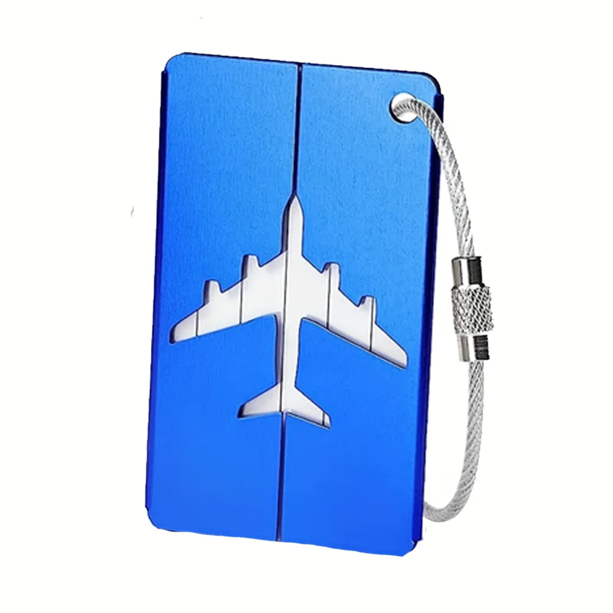 étiquette bagage alliage zinc couleur variée motif avion identification voyage sécurité câble acier inoxydable