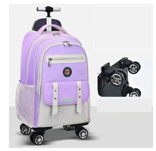 valise à roulettes pour adolescentes, sac à dos à roulettes pour l'école, sac à roulettes de voyage, sac à dos à roulettes pour voyager
