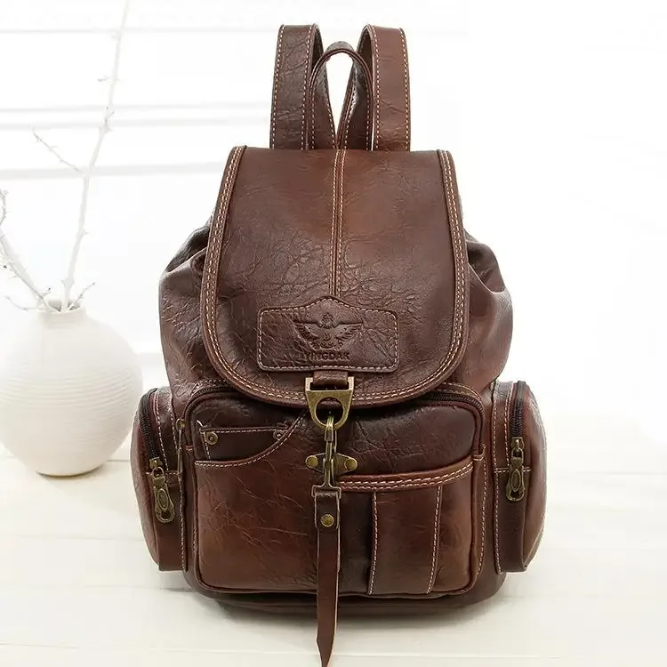 sac à dos rétro pour femme style hong kong, sac de voyage tendance avec crochets, sac à bandoulière souple et polyvalent imperméable 2026