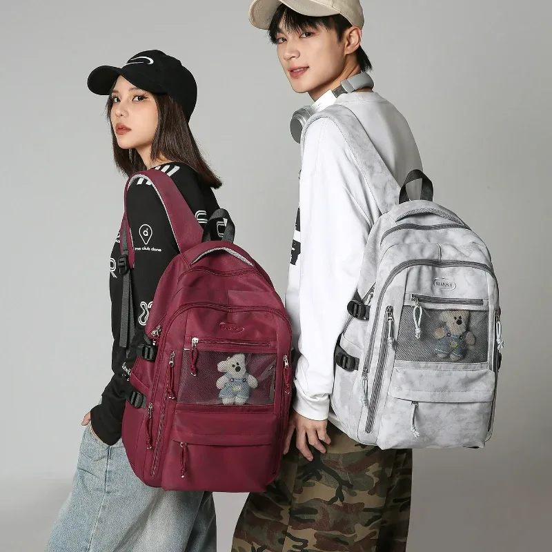 sac à dos unisexe de style coréen, grande capacité, multicouche, léger, respirant, sac d'école pour étudiants, sac à dos de voyage pour ordinateur portable