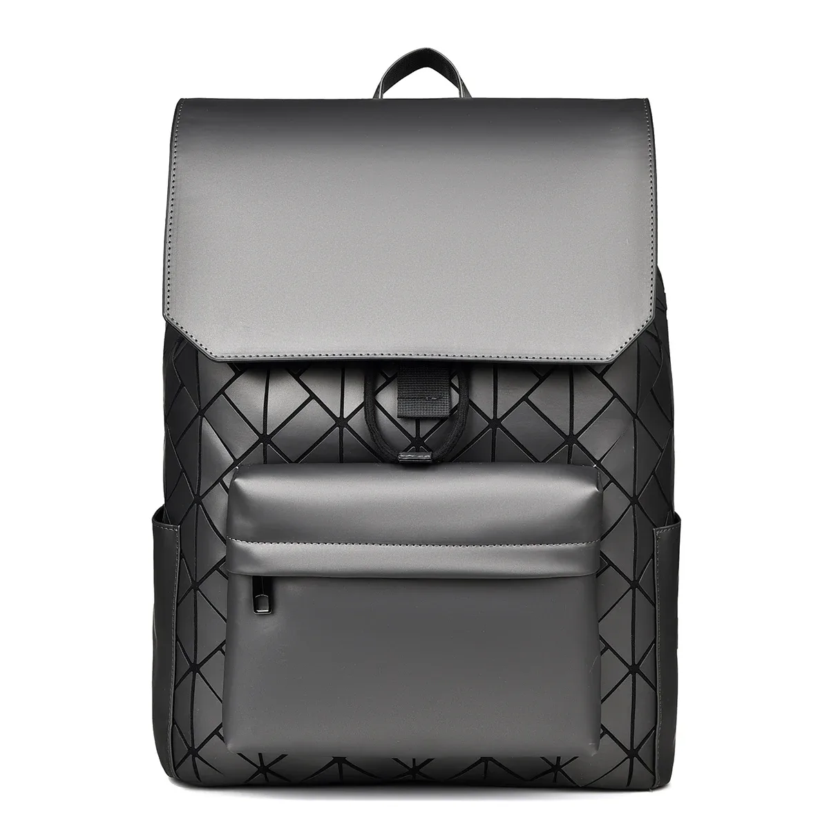 sac à dos géométrique irisé pour hommes, sac à dos tendance résistant à l'eau, sac décontracté multi-poches