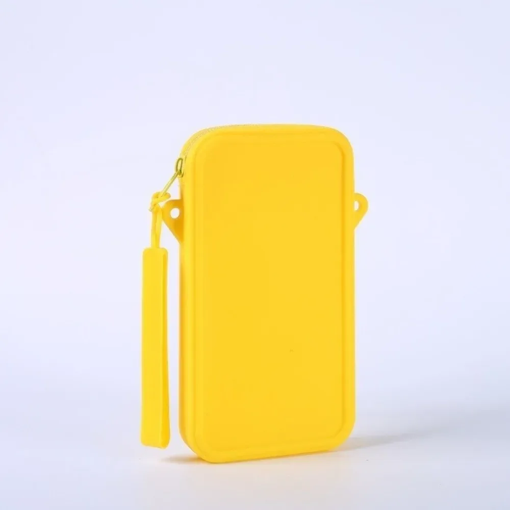 sac de maquillage multi-usages en silicone, résistant aux chocs, couleur unie, organisateur de rangement carré, sac cosmétique universel imperméable et portable