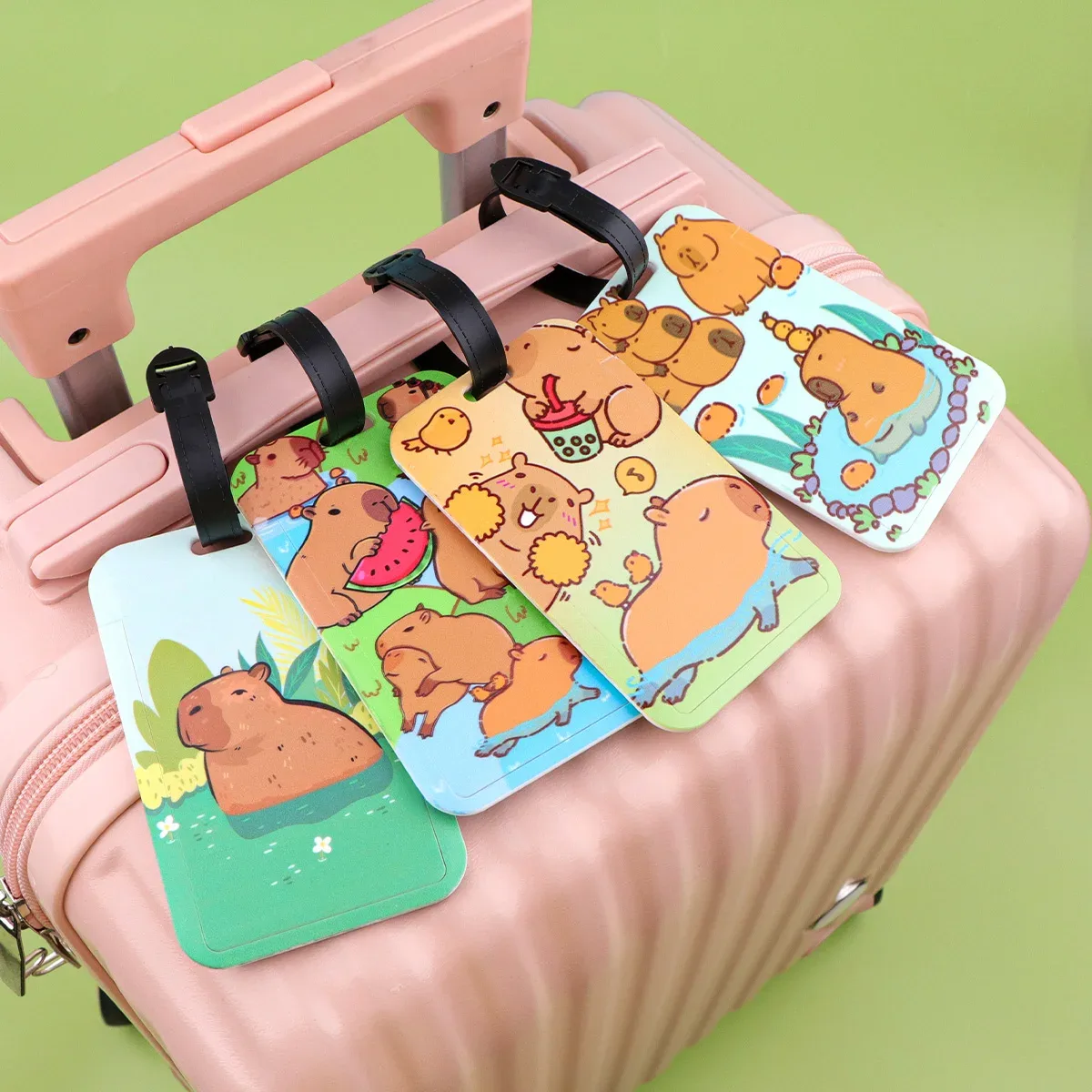 étiquettes de bagage animaux mignons – porte-adresses et noms pour valises – étiquettes de bagage de voyage portables – accessoires de valise