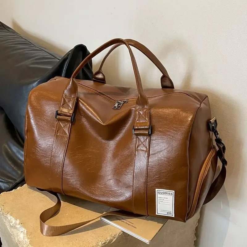Sac de sport en cuir de mode avec paquet de chaussures pour hommes et femmes bagages sac de voyage Sport Gym Fitness sac à main hommes sac à bandoulière