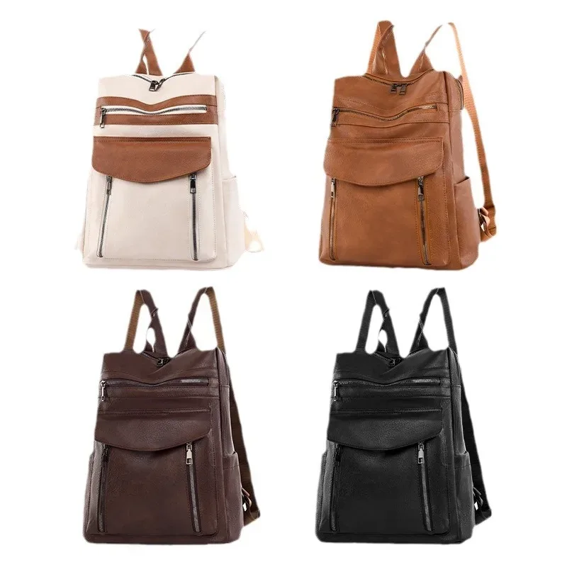 nouveauté ordinateur portable en cuir pu sac à dos pour femmes hommes sac à dos mode voyage sac à dos sac à main pour voyage collège travail