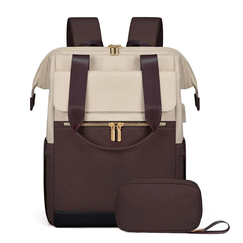 nouveau sac à dos polyvalent et simple pour femme, idéal pour les voyages transfrontaliers, grande capacité, couleur crème
