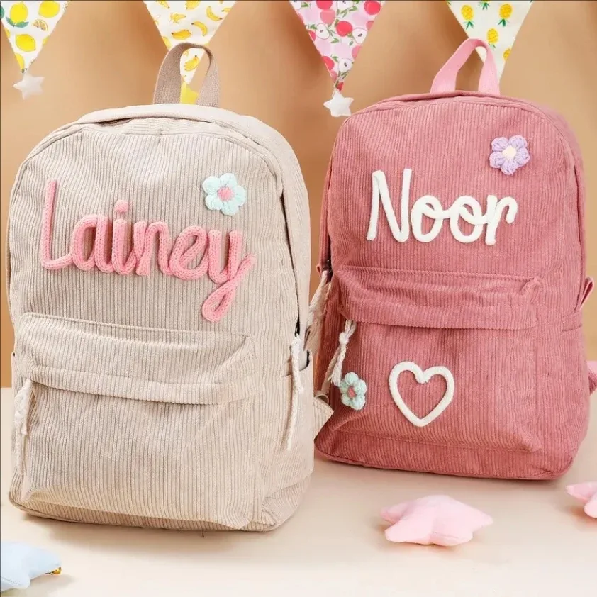 sac à dos personnalisé de grande capacité, cadeau de noël, fait à la main, nom unique, corde multicolore personnalisée, fil, couleur arc-en-ciel, décoration