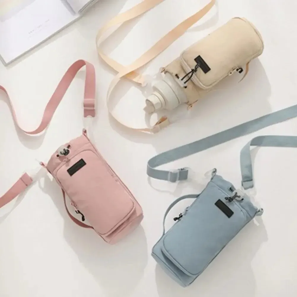 porte-bouteille d'eau isotherme unisexe avec sangle, sac bandoulière avec poche pour téléphone, sac de transport portable pour le sport et autres activités.