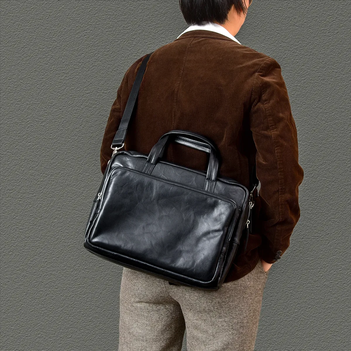 pndme affaires simple haute qualité en cuir véritable hommes porte-documents noir voyage en plein air travail luxe doux en cuir de vache sac à main