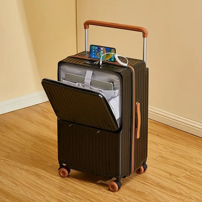 nouvelle valise à roulettes multifonctionnelle avec ouverture frontale pour ordinateur portable, bagage cabine 20 pouces, grande taille