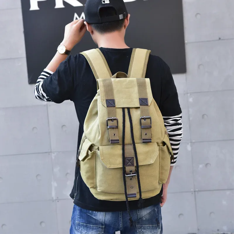 sac à dos en toile pour hommes, grands sacs à dos pour hommes, sac de voyage décontracté pour garçons, sacs d'école de haute qualité, nouveau, 2024