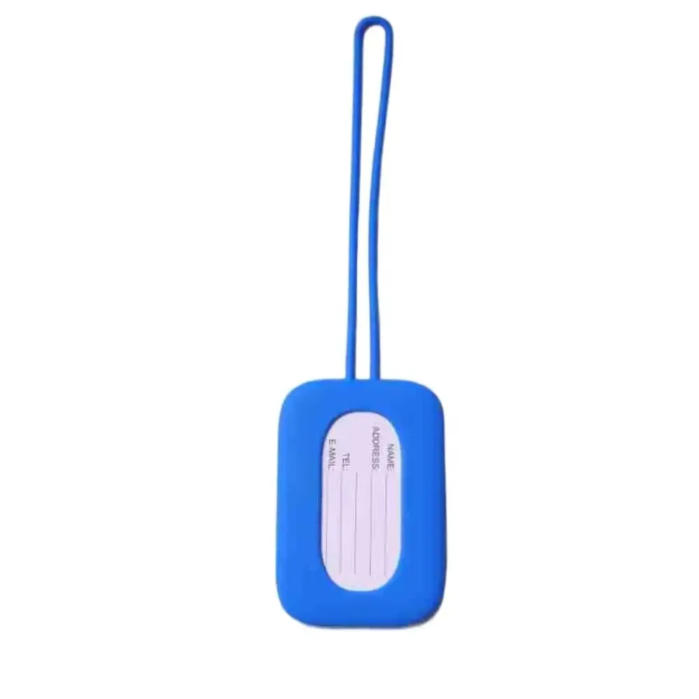 étiquette de bagage universelle en silicone, anti-perte, avec lanière, étiquette de carte d'embarquement, nom souple, adresse de téléphone, voyage