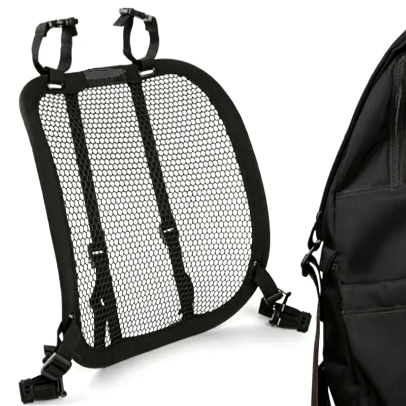 sac dos ceinture protection dos maille noir métal ajustement confort boucles serrage rectangulaire bords arrondis
