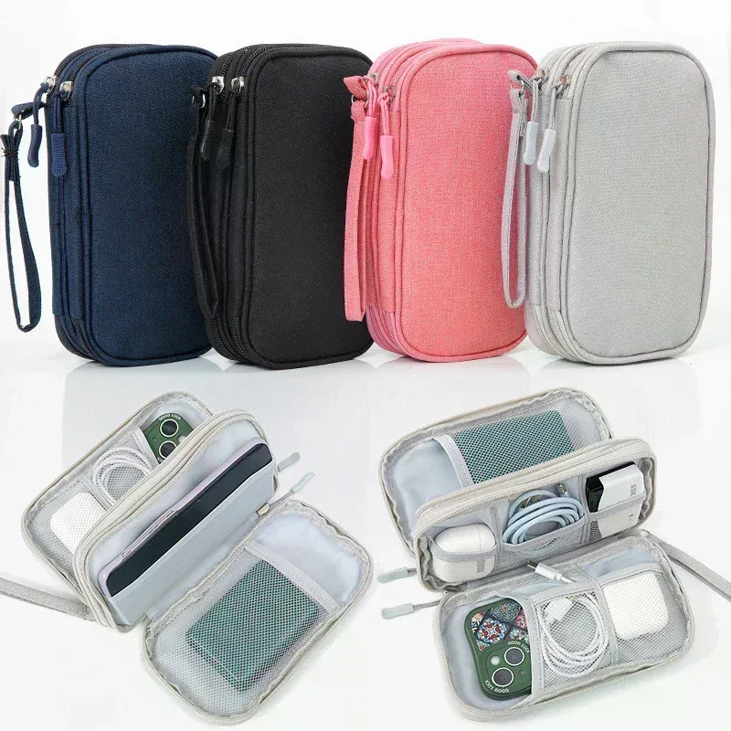 Sac de rangement pour câbles USB, sac de rangement portable multifonctionnel pour chargeur et téléphone portable