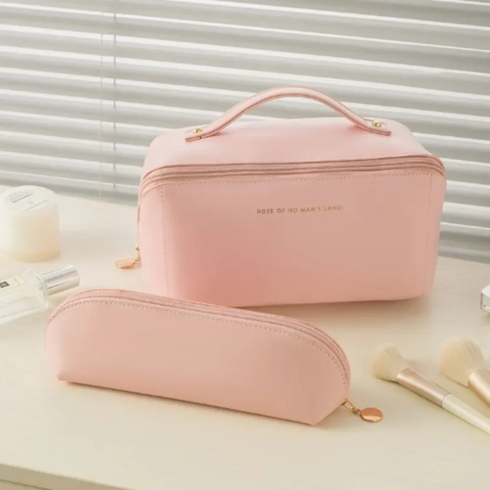 sacs à cosmétiques en cuir pu, imperméables et lavables, sac à stylos de grande capacité, trousse à crayons de grande capacité, fournitures de papeterie scolaire