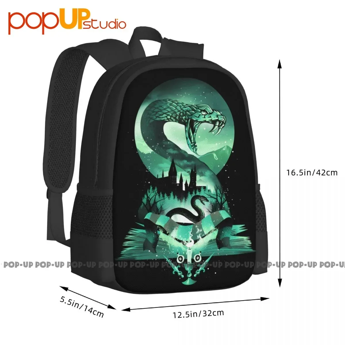 sac à dos house of slytherin viper de grande capacité, vêtements personnalisés d'entraînement à la mode