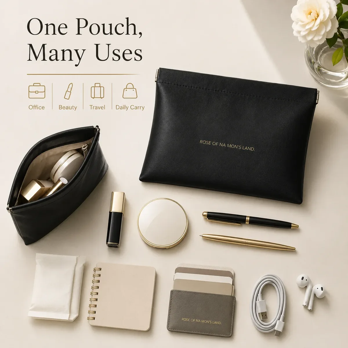 pochette de rangement à fermeture automatique, étui à ouverture rapide avec fermeture à pression pour écouteurs et pièces de monnaie