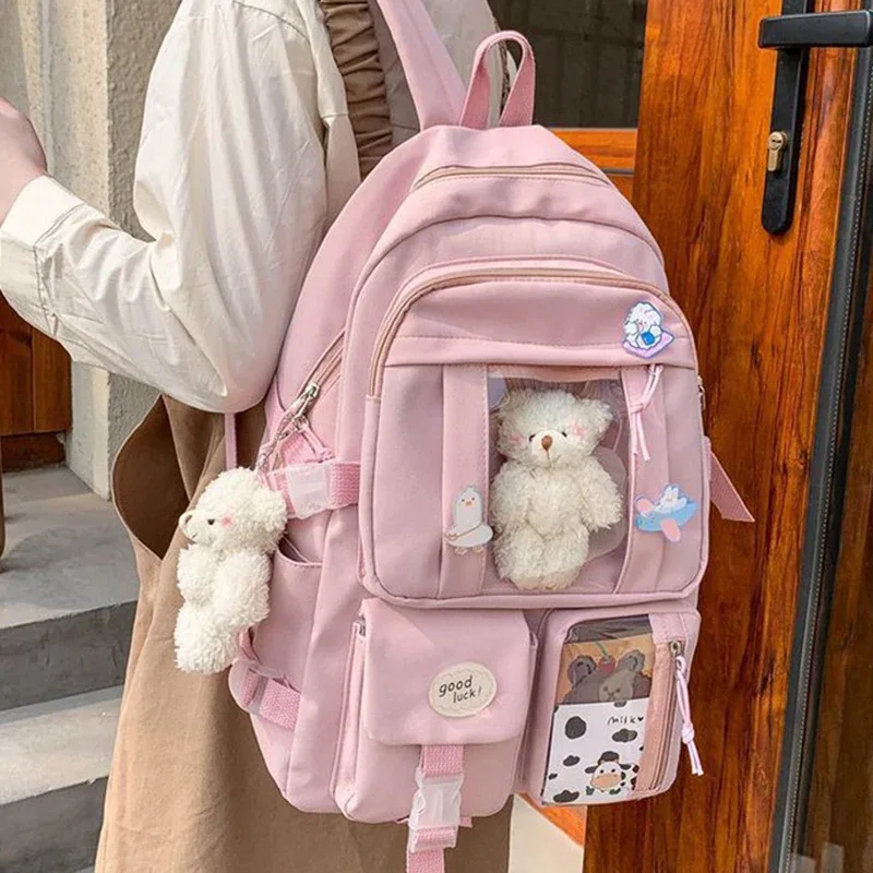 sacs à dos multi-poches pour adolescentes, pour l'école, grande capacité, kawaii
