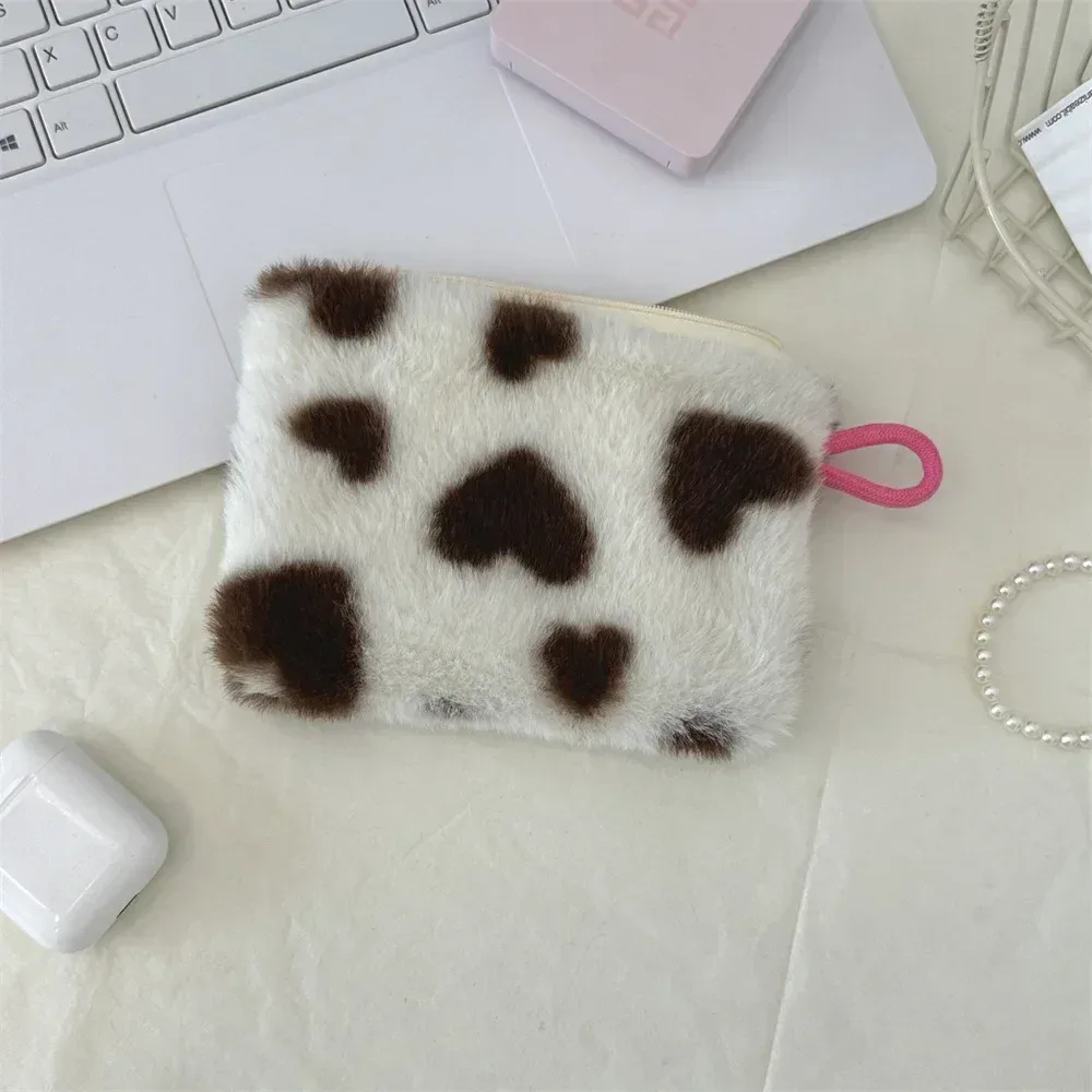 coeur imprimé mignon petit rouge à lèvres sac cosmétique voyage maquillage organisateur toilette sac de rangement pochette porte-carte sac à main sacs