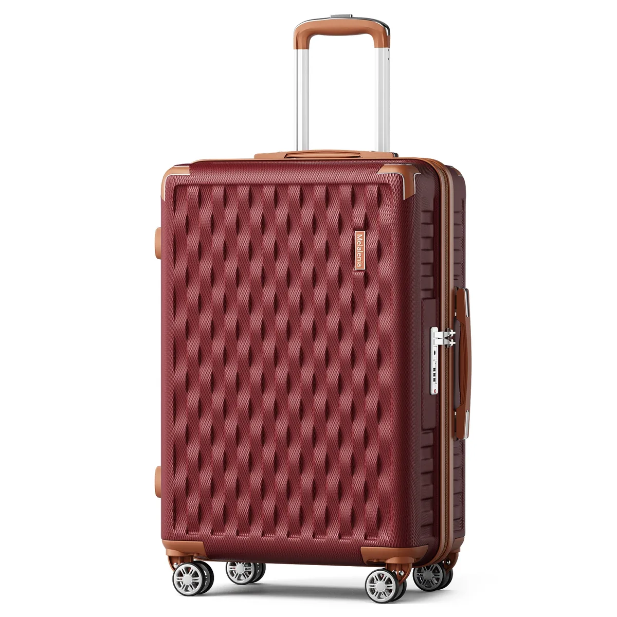 valise abs coque rigide serrure tsa roues rotatives noir motif géométrique relief nylon duraderoisée voyage