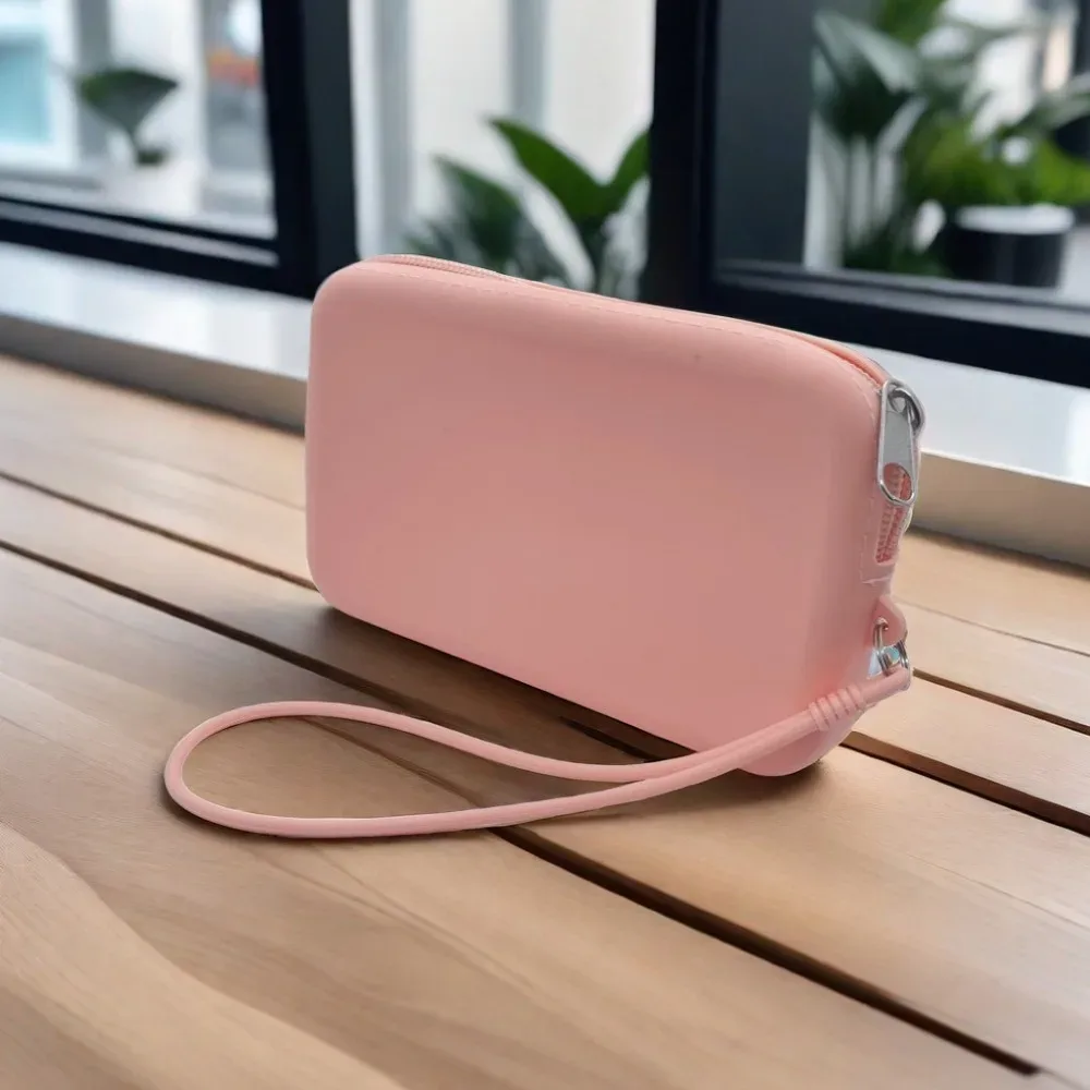 sac cosmétique rectangulaire en silicone pour femme, porte-monnaie, petit sac à objets