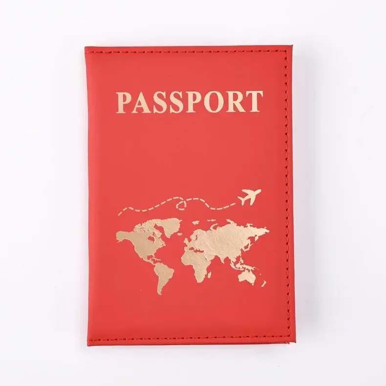 étui porte-passeport de voyage pour femmes et hommes, housse de protection en pu pour passeport, lettre imprimée, carte d'identité, porte-passeport, sacs à clip