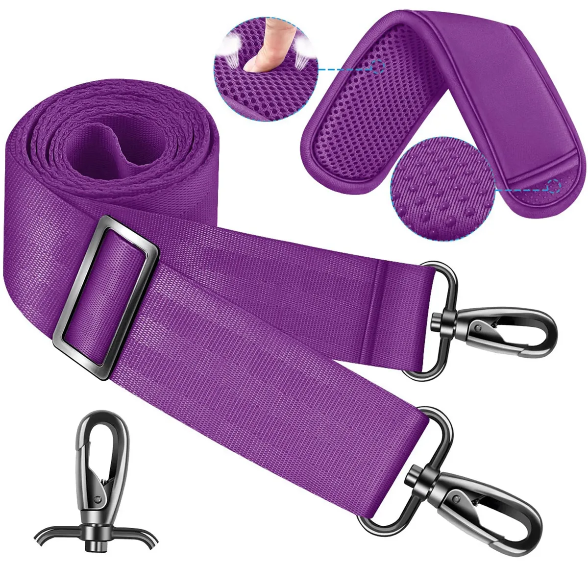 ceinture sac nylon noir rembourrée points supérieurs sacoche ordinateur portable bandoulière longueur réglable usage voyage