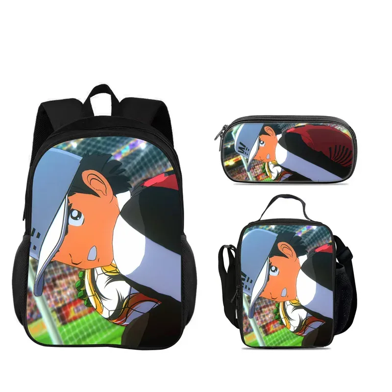 sac dos nylon dessin animé captain tsubasa bleu gris orange format 20 35 litres bandoulière arquée trousse maquillage sac lunch