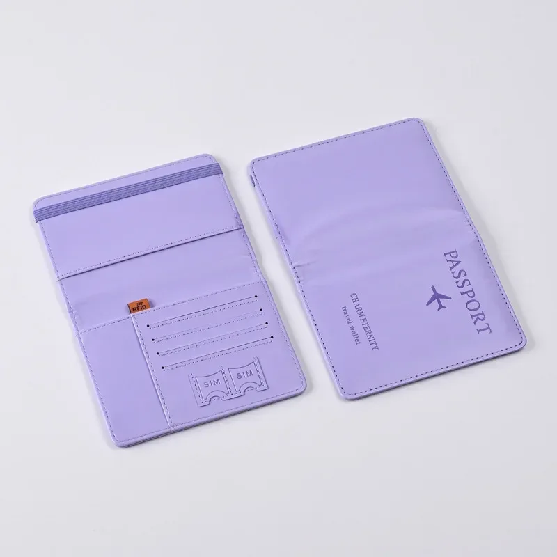 couverture de passeport en cuir à bande élastique, pour cartes, porte-passeport de voyage, portefeuille, étui organisateur de documents pour hommes et femmes