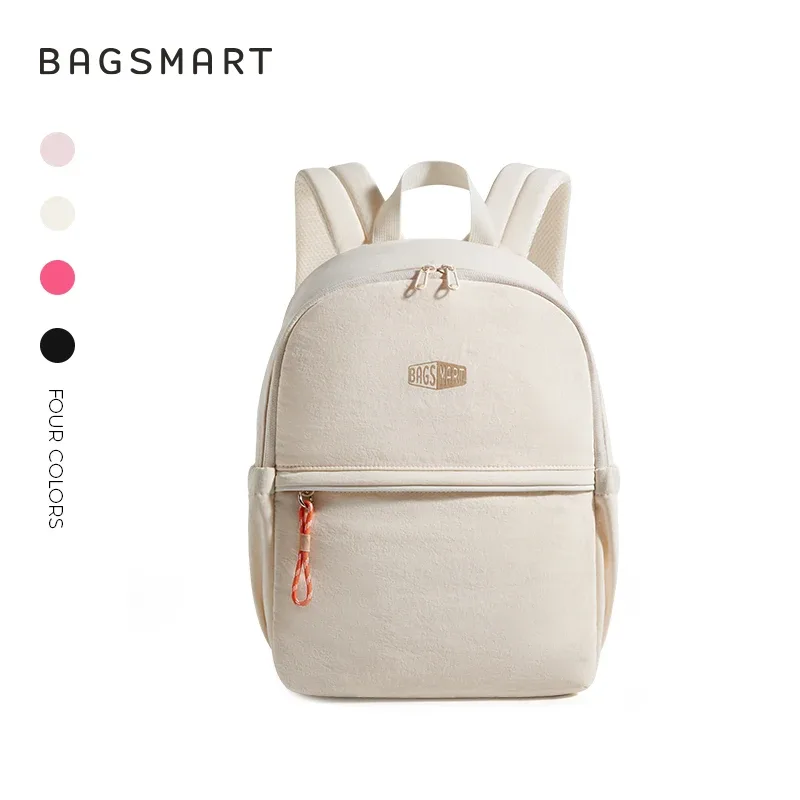 sac dos polyester rose compartiments ordinateur portable poches latérales extérieures confort voyage école travail collège banlieue multifonction
