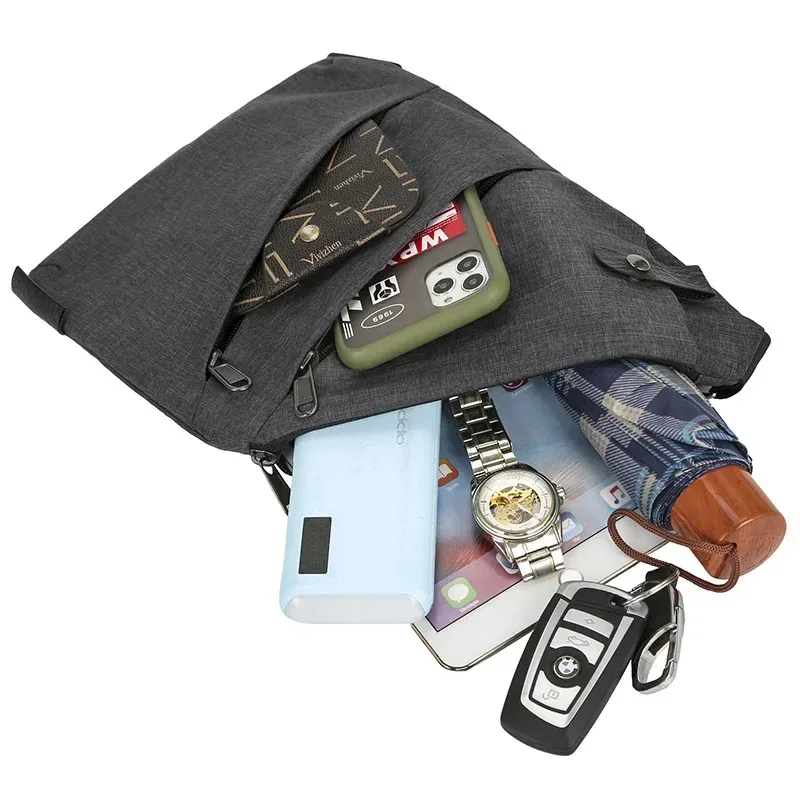 sac de poitrine simple pour homme, idéal pour les loisirs en plein air, sac bandoulière antivol pour le cyclisme, grande capacité, imperméable, sac à bandoulière, pochette pour téléphone