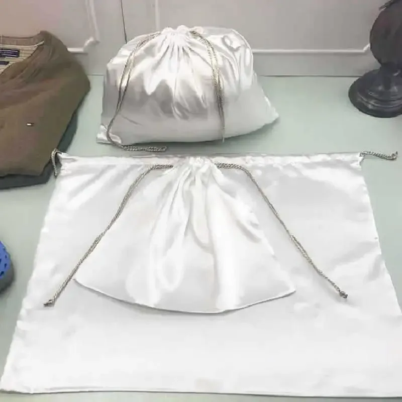 sacs à poussière pour sacs à main, housse anti-poussière en tissu de soie, sacs de rangement, pochette à cordon pour fourre-tout, chaussures, bottes, anti-poussière