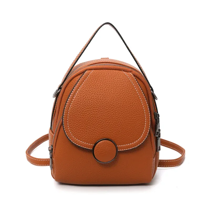 mini sac à dos à rabat, sac à dôme bandoulière convertible décontracté, sac à dos à poignée supérieure en simili cuir (7,87*9,06*3,15) pouces