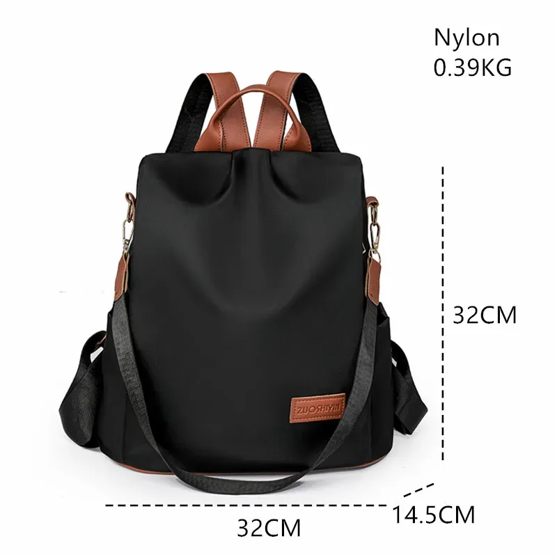 mode grande capacité femmes haute qualité nylon sacs à dos femme loisirs voyage sac à dos sacs d'école pour les filles nouveau sac à bandoulière