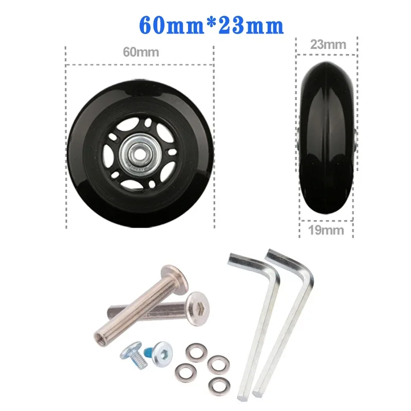 roues de remplacement à vis pour valise de voyage, kit de réparation d'essieu de roue 40/45/50/60/70/80/90/100/110/120mm, roulettes silencieuses