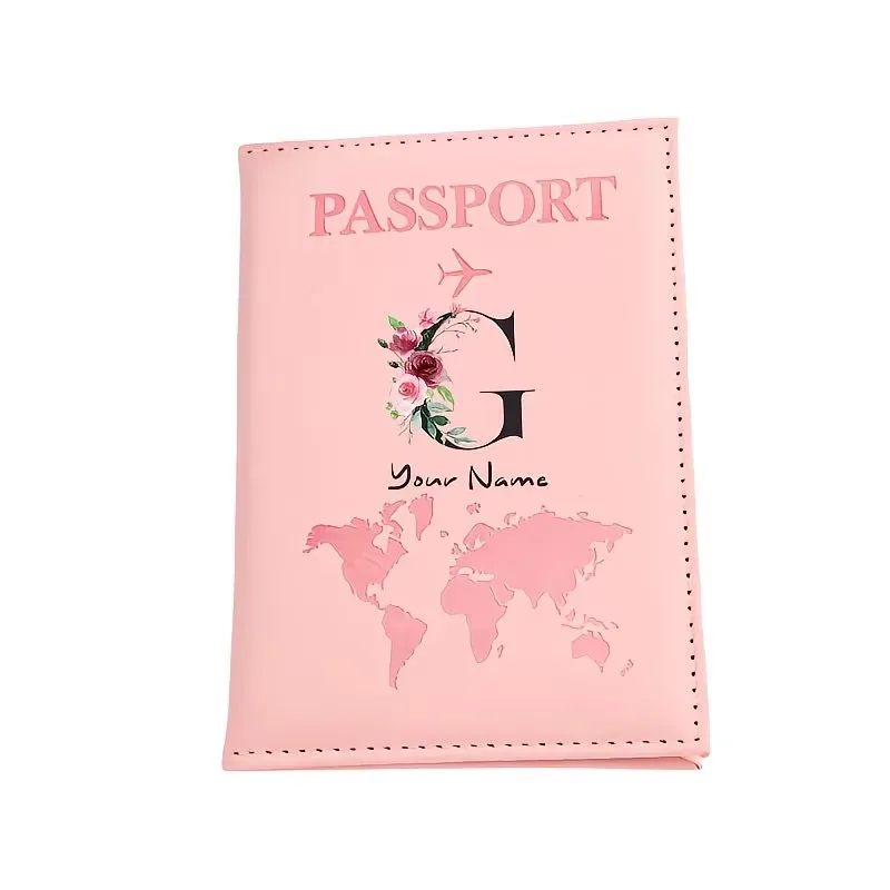 étui de passeport personnalisé, cadeau de voyage personnalisé avec nom/texte pour hommes, femmes, voyageurs - portefeuille porte-passeport léger et à fermeture ouverte