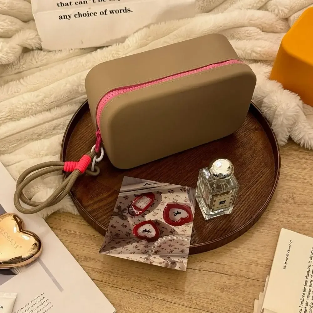 pochette à fermeture éclair, sac de rangement en silicone, porte-carte de crédit, sacs de rouge à lèvres, porte-maquillage en silicone, étanche, grande capacité