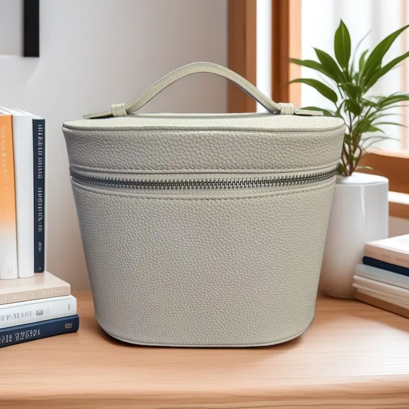 sacs à cosmétiques de voyage en cuir pu avec poignée minimaliste, double fermeture éclair, trousse de maquillage de beauté portable pour dames, nouvelle collection