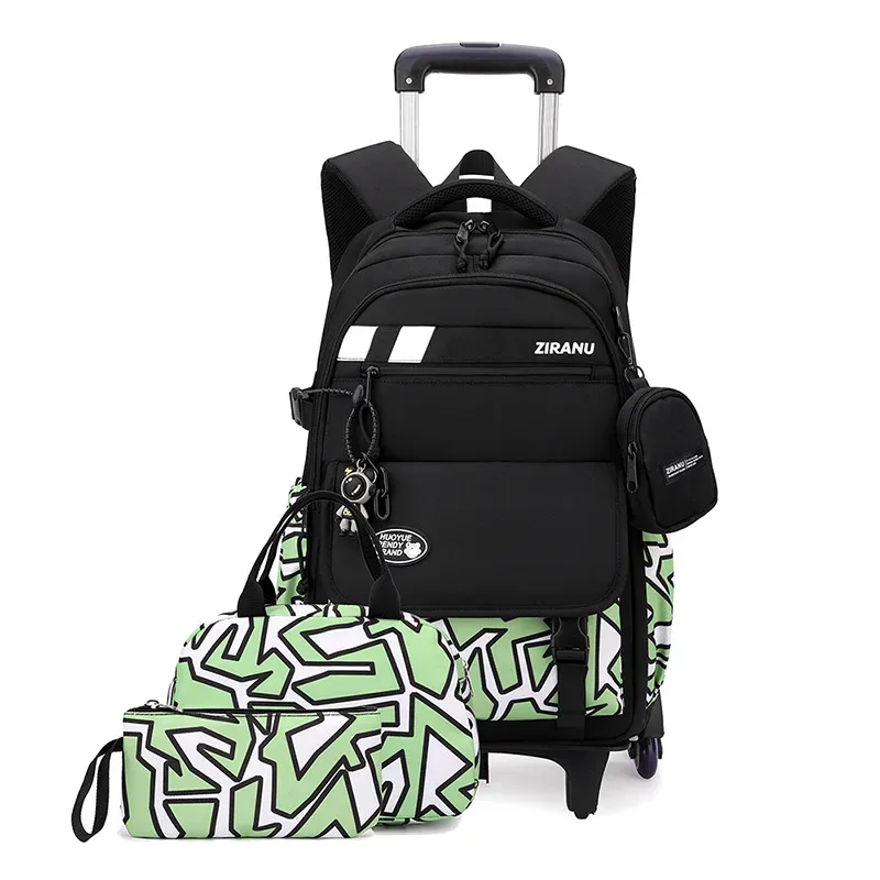 sac à dos à roulettes pour enfants, ensemble de sacs à dos à roulettes pour garçons, sac d'école avec roulettes, sac à bagages roulant, sac de livre pour étudiants
