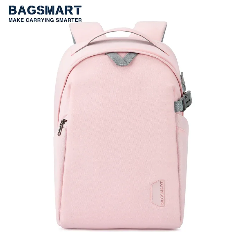 sac dos toile rose compartiments multifonction appareil photo objectifs accessoires voyage extérieur trépied fixation