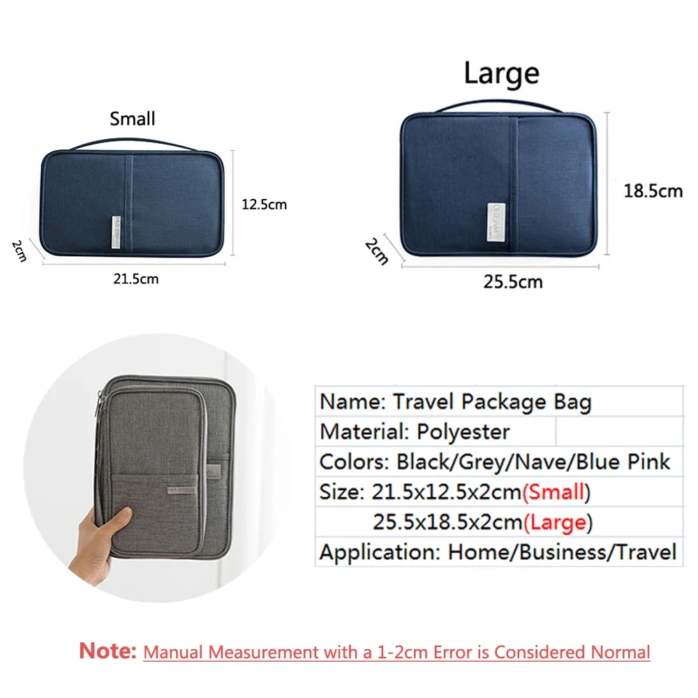 porte-passeport étanche, sac de voyage portable, organisateur de passeport multifonctionnel, mallette de documents, sac de rangement pour femmes et hommes