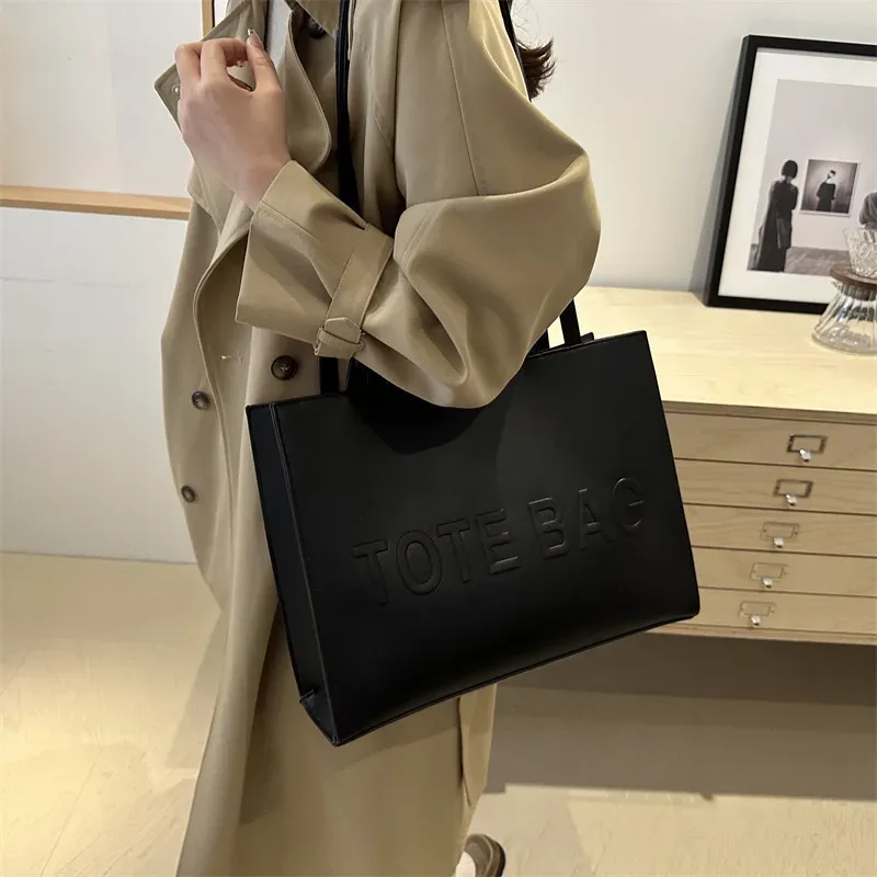 sacs fourre-tout vintage simples en cuir pu pour femmes, sacs à bandoulière simples à la mode décontractée, sac à main pour le travail et le shopping