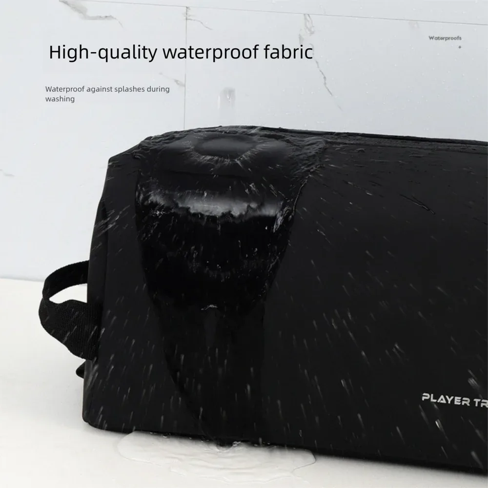 Sac de toilette imperméable pour homme, sac de toilette léger en PU, séparation sèche et humide, grande capacité, sac de maquillage pour femmes et hommes